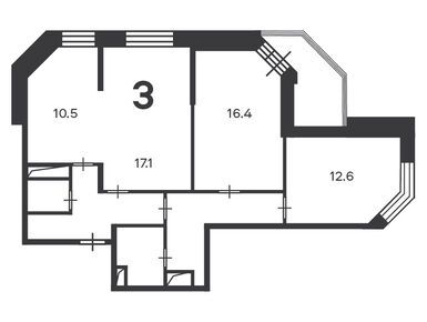 Планировки трехкомнатные в Жилой дом «Текстильщиков ул., д. 3, к. 1»