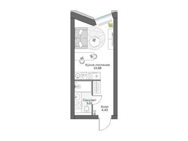 Студия 22.08 кв.м, Insider (Инсайдер), 14 986 138 руб.