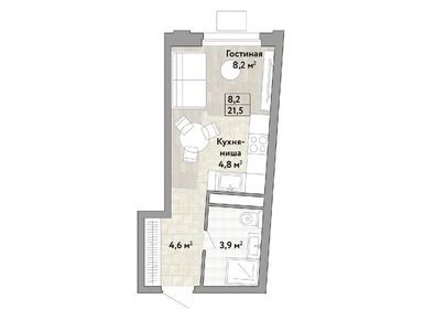 Планировки студии в ЖК «Новые Смыслы»