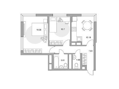 Планировки двухкомнатные в ЖК «Императорские Мытищи»