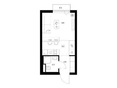 Студия 20.40 кв.м, Ярославский квартал, 6 795 240 руб.