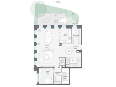 Планировки четырехкомнатные в Клубный дом «Обыденский №1»