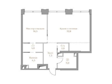 1-комнатная 74.90 кв.м, ЖК Luzhniki Collection (Коллекция Лужники), 141 451 000 руб.