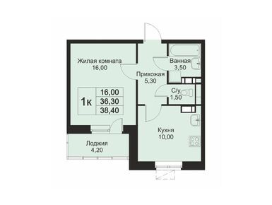 Планировки однокомнатные в ЖК «Кашинцево»