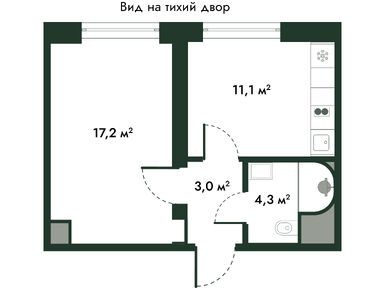Планировки 1-к. апартаменты в Комплекс «Arkenston» (Аркенстон)