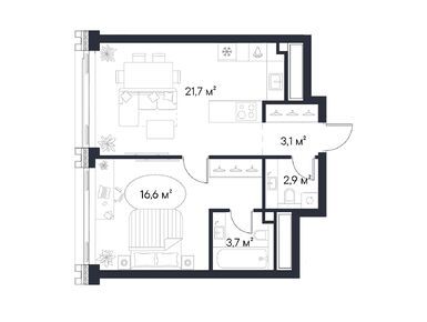 1-комнатная 48.00 кв.м, ЖК «Первый Нагатинский», 26 761 728 руб.
