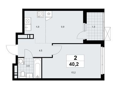 Планировки двухкомнатные в Жилой район «Скандинавия»