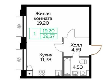 Планировки однокомнатные в ЖК «КИТ»
