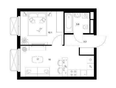 Планировки однокомнатные в 2-й Иртышский
