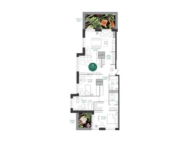 4-комнатная 131.60 кв.м, Russian Design District (Рашен Дизайн Дистрикт), 44 680 800 руб.