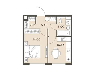 Планировки однокомнатные в ЖК «Одинград»