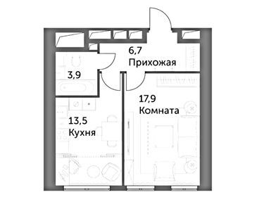 Планировки однокомнатные в ЖК «Архитектор»