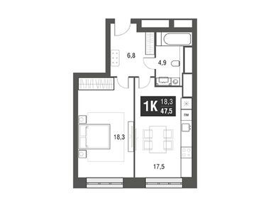 Планировки однокомнатные в Жилой комплекс AFI Tower (АФИ Тауэр)