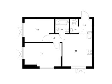 Планировки двухкомнатные в Кузьминский лес