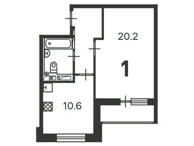 1-комнатная 42.00 кв.м, Жилой дом «Полярная ул., д. 3», 17 227 880 руб.