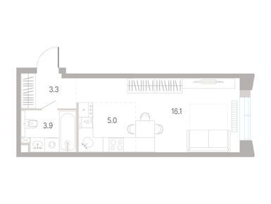 1-комнатная 28.30 кв.м, ЖК «КОД Сокольники», 17 871 450 руб.