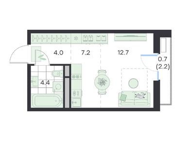 Студия 29.00 кв.м, ЖК «Джи Три Михалевич», 5 573 582 руб.