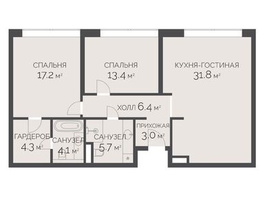 Планировки четырехкомнатные в ЖК Vnukovo Country Club (Внуково Кантри Клаб)