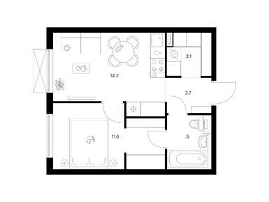 Планировки однокомнатные в Томилинский бульвар