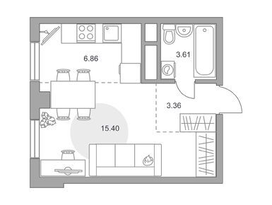 Студия 29.23 кв.м, ЖК «Новая Алексеевская роща», 5 550 070 руб.