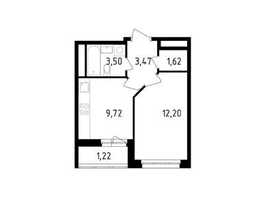 Планировки однокомнатные в ЖК «Крекшино Парк»