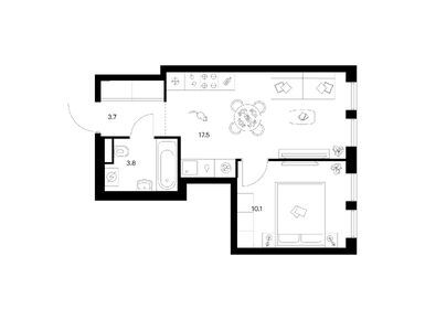 1-комнатная 35.10 кв.м, Строгино 360, 18 357 300 руб.