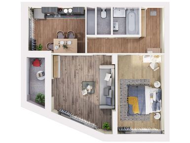 Планировки двухкомнатные в ЖК «Планерный квартал»