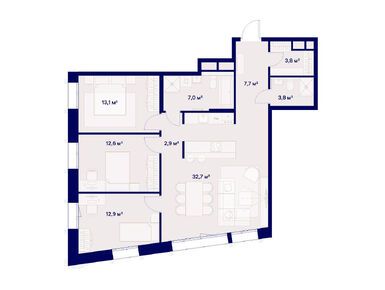 Планировки трехкомнатные в Квартал здоровой жизни «СОЮЗ»