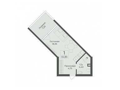 Планировки 1-к. апартаменты в Комплекс Tamerun (Крым)