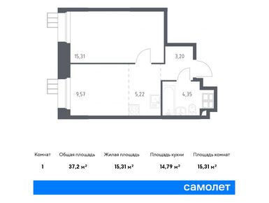 Планировки 1-к. апартаменты в «Тропарево Парк»