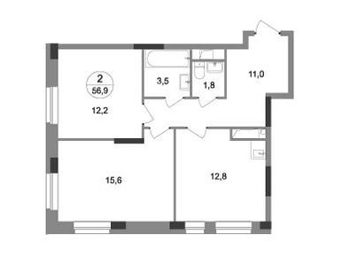 Планировки двухкомнатные в Город-парк «Первый Московский»