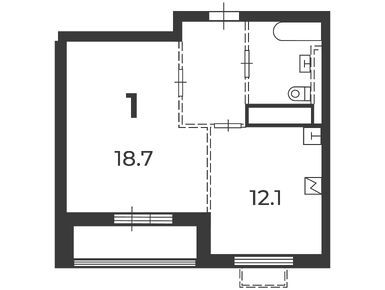 1-комнатная 40.70 кв.м, Жилой дом «Никитинская ул., д. 21, к. 3», 17 245 307 руб.