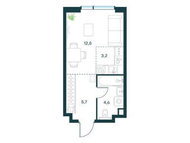 Студия 26.00 кв.м, Левел Павелецкая Сити, 19 738 413 руб.