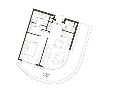 1-комнатная 58.30 кв.м, KING & SONS (Кинг энд Санс), 81 620 000 руб.