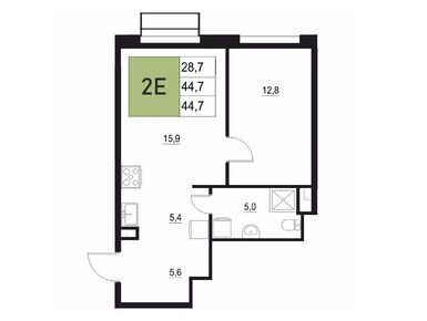 Планировки двухкомнатные в ЖК «Вязёмы Парк»