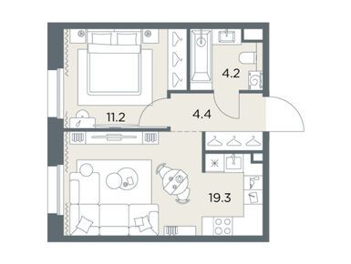 1-комнатная 39.10 кв.м, ЖК «Станиславский», 13 189 994 руб.