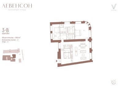 Планировки двухкомнатные в Levenson (Левенсон)