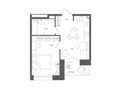 Планировки однокомнатные в ЖК STONE Rise (Стоун Райс)