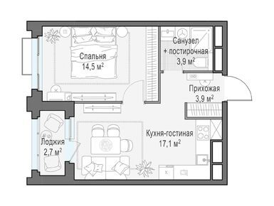 Планировки однокомнатные в ЖК TopHILLS (ТопХиллс)