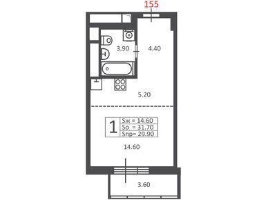 Планировки однокомнатные в Жилой дом «3-я Прядильная ул., з/у 10»