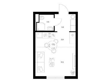 Студия 23.50 кв.м, Митинский лес, 9 324 800 руб.