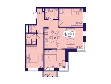 Планировки четырехкомнатные в ЖК «Героев»