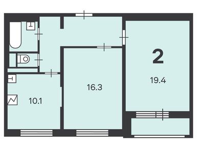 2-комнатная 59.40 кв.м, Жилой дом «Кварцевая ул., д. 2-5», 11 695 860 руб.
