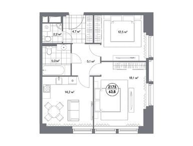 Планировки 2-к. апартаменты в Match Point (Матч Поинт)