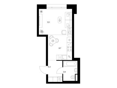 Студия 28.90 кв.м, Середневский лес, 11 510 870 руб.