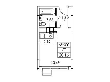 Планировки студии в ЖК «Новотомилино»