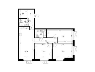 Планировки трехкомнатные в Никольские луга