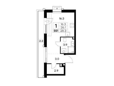 1-комнатная 28.30 кв.м, ЖК «Куркино», 13 058 484 руб.