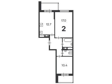 2-комнатная 53.50 кв.м, Жилой дом «Долгопрудная ал., д. 14, к. 1», 15 951 343 руб.