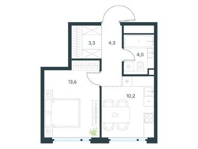 1-комнатная 35.40 кв.м, Level Нижегородская, 22 159 811 руб.